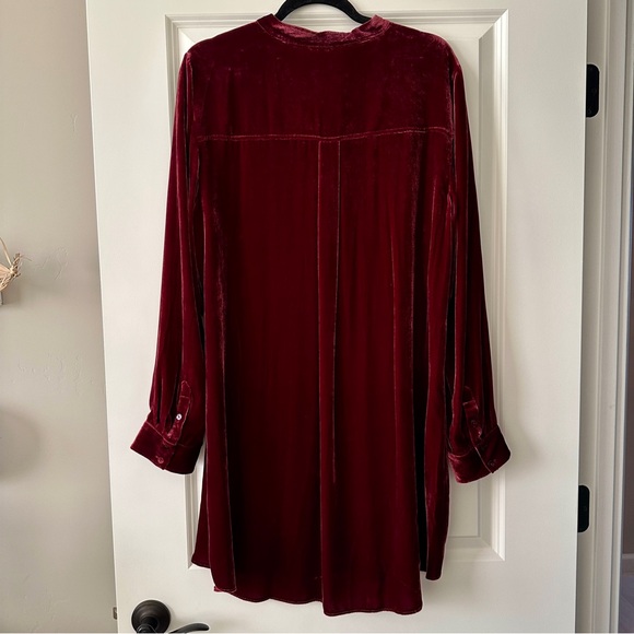 Eileen Fisher Red Velvet Tunic Blouse - Size - Large - Picture 2 of 8